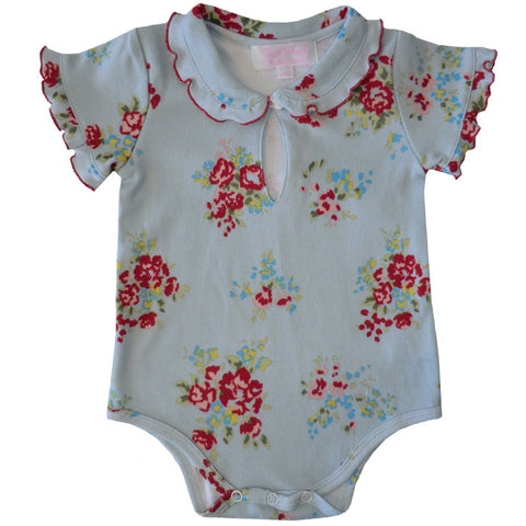 Blue Floral Baby Grow