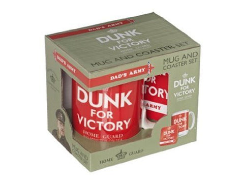 Dads Army Dunk For Victory Mug & Coaster Set