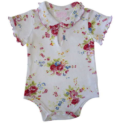 White Floral Baby Grow
