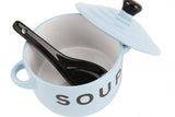 Blue Soup Bowl & Spoon
