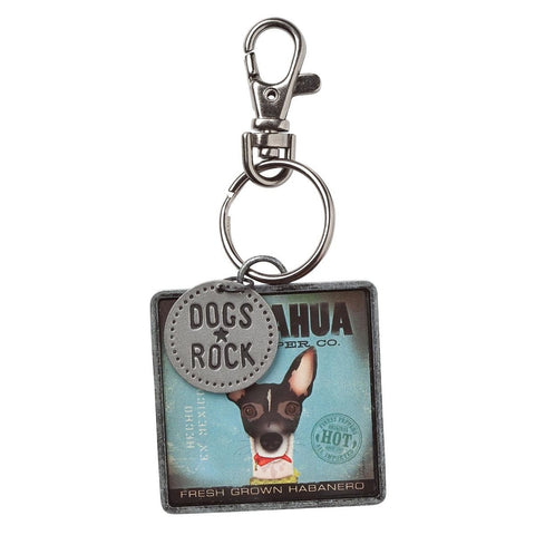 Chihuahua "Dogs Rock" Keyring