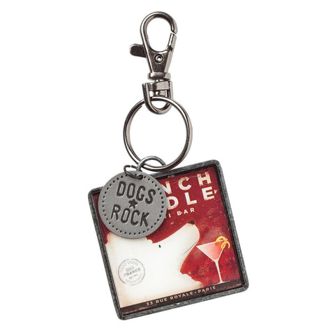 French Poodle "Dogs Rock" Keyring
