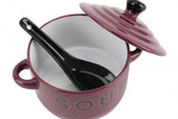 Purple Soup Bowl & Spoon