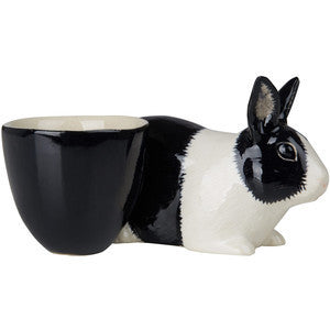 Dutch Black and White Rabbit Egg Cup